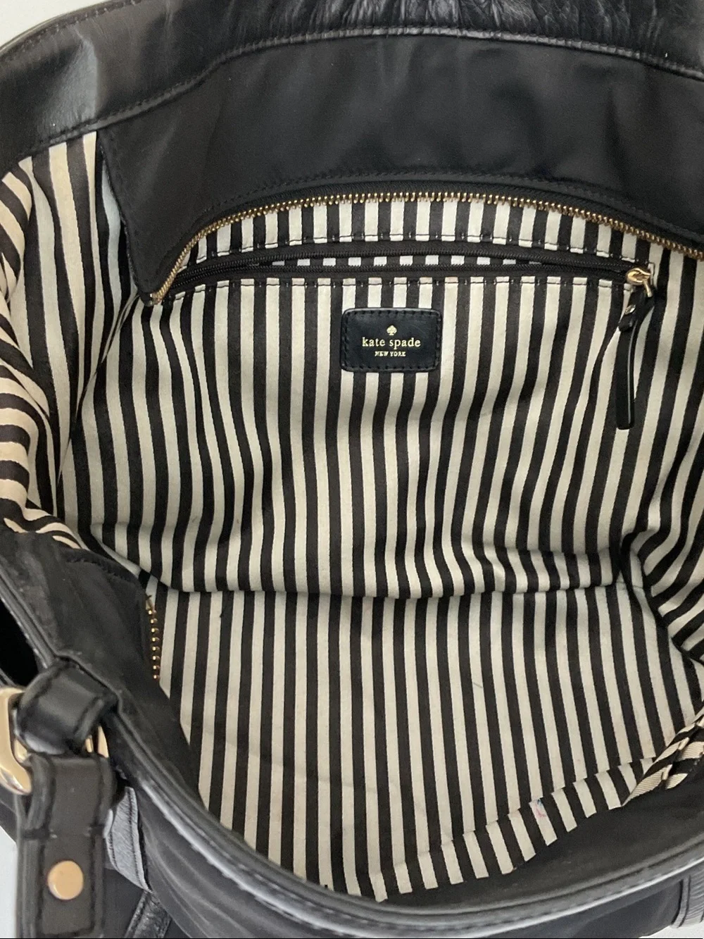 kate spade Black Nylon Tote with Gold Hardware